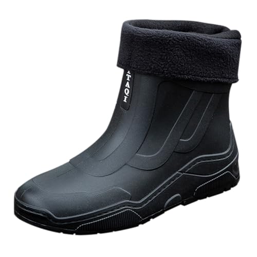 LOIJMK Gummistiefel Damen Gefüttert Regenstiefel Herren Wasserdicht Stiefeletten Rain Boots Halbhoch Regenschuhe Arbeitsschuhe Garten Stiefel Gummistiefeletten Schlupfstiefel Gartenschuhe von LOIJMK