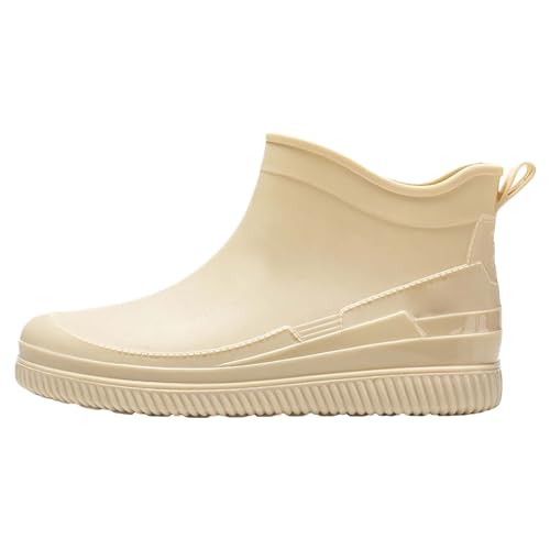 LOIJMK Gummistiefel Damen Halbhoch Regenstiefel Wasserdicht Stiefeletten Regenschuhe Ankle Rain Boots Gummistiefeletten Arbeitsschuhe Berufsschuhe Garten Stiefel Gartenschuhe Schlupfstiefel von LOIJMK