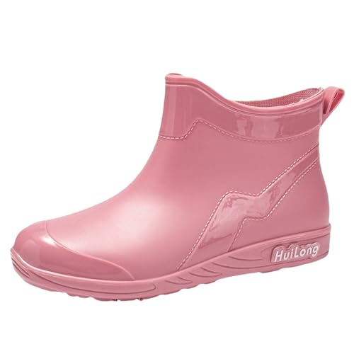 LOIJMK Gummistiefel Damen Halbhoch Wasserdicht Stiefeletten Regenschuhe Arbeitsschuhe Kurz Regenstiefel Rain Boots Gartenschuhe Gummistiefeletten Garten Stiefel Schlupfstiefel Berufsschuhe Gr.35-40 von LOIJMK