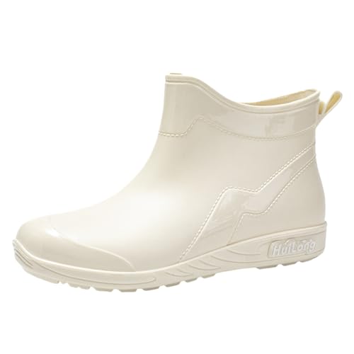 LOIJMK Gummistiefel Damen Halbhoch Wasserdicht Stiefeletten Regenschuhe Arbeitsschuhe Kurz Regenstiefel Rain Boots Gartenschuhe Gummistiefeletten Garten Stiefel Schlupfstiefel Berufsschuhe Gr.35-40 von LOIJMK
