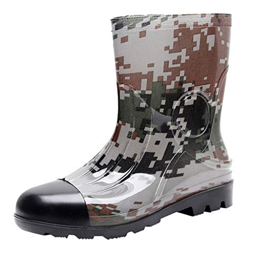 LOIJMK Gummistiefel Damen Kurz Regenstiefel Regenschuhe Wasserdicht Gummi Stiefel Gartenschuhe Rutschfeste Gummistiefelette Outdoor Arbeitsstiefel Regen Boots Schlupfstiefel Halbhoch Stiefeletten von LOIJMK