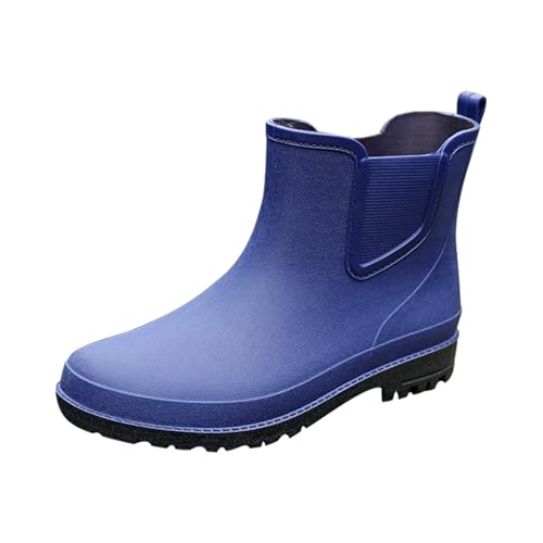 LOIJMK Gummistiefel Damen Kurz - Regenstiefel Regenschuhe Wasserdicht Stiefeletten Ankle Rain Boots Halbhoch Gummistiefeletten Schlupfstiefel Rutschfest Arbeitsstiefel Gartenschuhe Garten Stiefel von LOIJMK