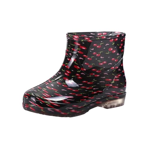 LOIJMK Gummistiefel Damen Kurz Regenstiefel Regenschuhe Wasserdicht Stiefeletten Arbeitsstiefel Regen Boots Halbhoch Gummi Stiefel Gummischuhe Schlupfstiefel Rain Gummistiefelette Gartenschuhe von LOIJMK