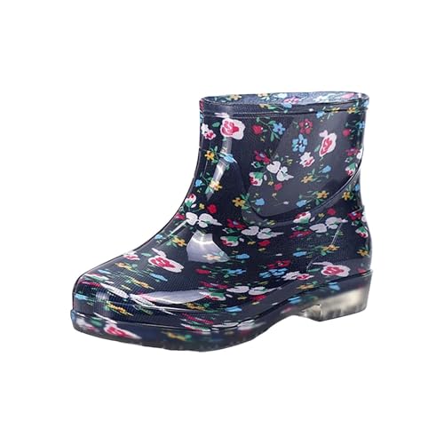 LOIJMK Gummistiefel Damen Kurz Regenstiefel Regenschuhe Wasserdicht Stiefeletten Arbeitsstiefel Regen Boots Halbhoch Gummi Stiefel Gummischuhe Schlupfstiefel Rain Gummistiefelette Gartenschuhe von LOIJMK
