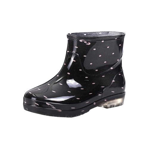LOIJMK Gummistiefel Damen Kurz Regenstiefel Regenschuhe Wasserdicht Stiefeletten Arbeitsstiefel Regen Boots Halbhoch Gummi Stiefel Gummischuhe Schlupfstiefel Rain Gummistiefelette Gartenschuhe von LOIJMK