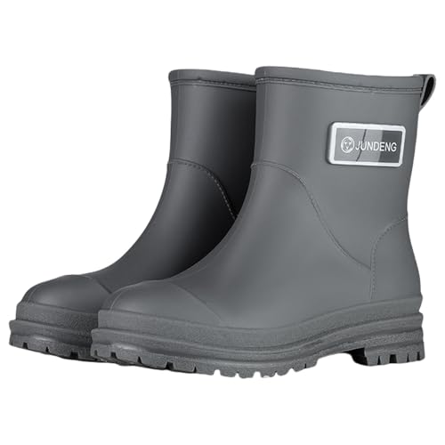 LOIJMK Gummistiefel Damen Regenschuhe Wasserdicht Regenstiefel Ankle Rain Boots Arbeitsschuhe Gummistiefeletten Garten Stiefel Halbhoch Stiefeletten Sicherheitsstiefel Schlupfstiefel Berufsschuhe von LOIJMK