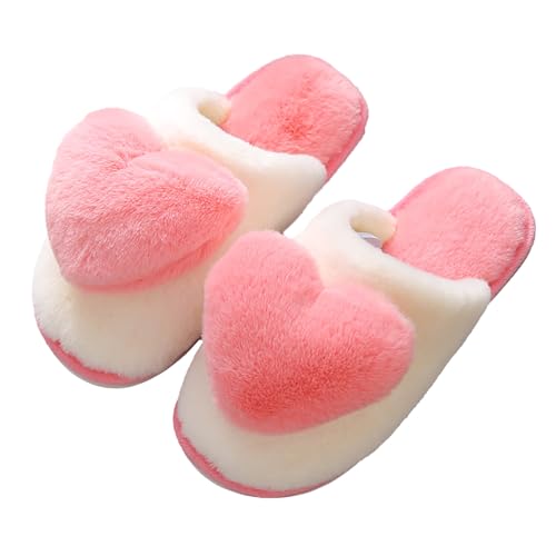 LOIJMK Hausschuhe Damen Liebevolle Pantoffeln Warme Hausschuhe Memory Foam Pantoletten Gefütterte Hüttenschuhe Hausschlappen Plüsch Hauspantoffeln Winter Flauschige Slippers Schlappen Filzpantoffeln von LOIJMK
