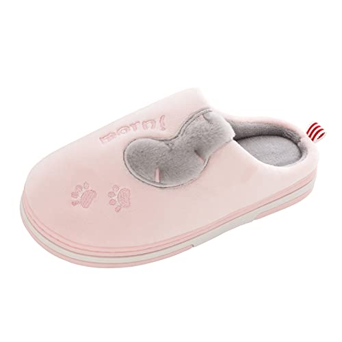 LOIJMK Hausschuhe Damen Plüsch Katze Hausschuhe Memory Foam Pantoffeln Gefütterte Warm Slippers Schlappen Flauschig Hauspantoffeln Pantoletten Hausschlappen Filzpantoffeln Hüttenschuhe Filzhausschuhe von LOIJMK