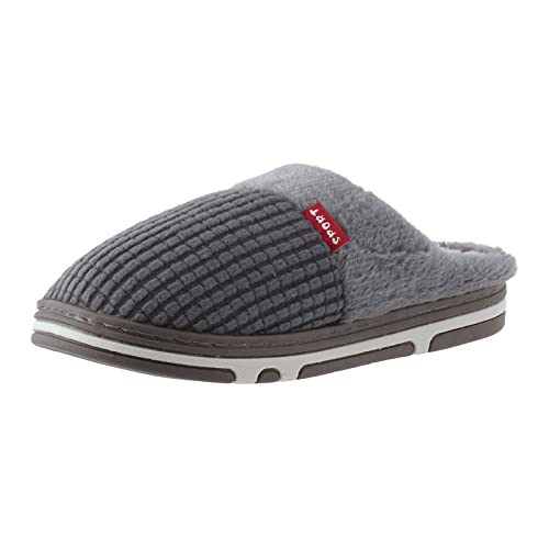 LOIJMK Hausschuhe Herren Warm - Gefütterte Pantoletten Hausschlappen Hauspantoffeln Plüsch Filzpantoffeln Memory Foam Schlappen Flauschige Slippers Winter Hüttenschuhe Filzhausschuhe Gästehausschuhe von LOIJMK