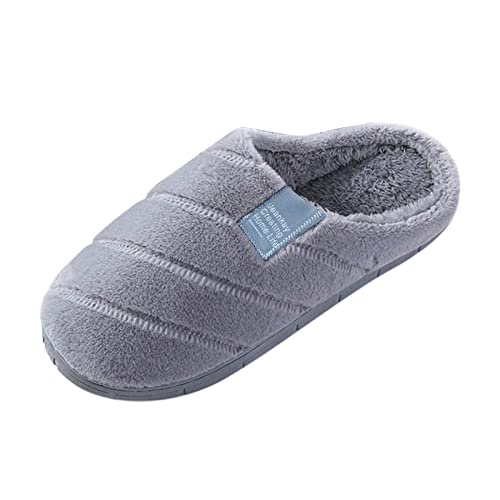LOIJMK Hausschuhe Herren Warm Hausschlappen Flauschige Pantoletten Gefütterte Filzpantoffeln Slippers Schlappen Memory Foam Hauspantoffeln Winter Hüttenschuhe Filzhausschuhe Gästehausschuhe von LOIJMK