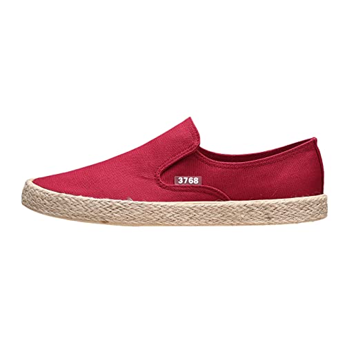 LOIJMK Herren Canvas-Schuhe - Slip-On Freizeitschuhe für Männer, leicht und atmungsaktiv - Einfarbiges Design für Flache Walkingschuhe, sportliche Aktivitäten und lässige Mode von LOIJMK