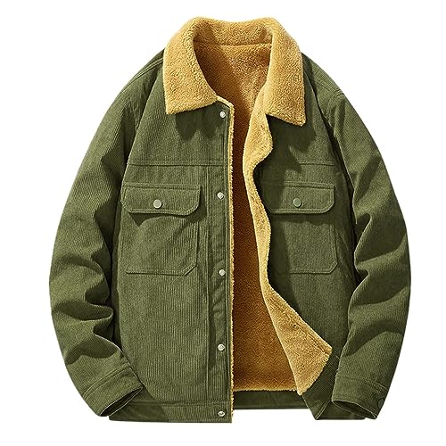 LOIJMK Herren Cordjacke Warm Gefüttert Winterjacke mit Taschen und Knöpfen Funky Outdoorjacke Revers Wintermantel Männer Sweatjacke Warme Freizeitjacke Übergangsjacke Outerwear Herrenjacke LOIJMK Herren Cordjacke Warm Gefüttert Winterjacke mit Taschen und Knöpfen Funky Outdoorjacke Revers Wintermantel Männer Sweatjacke Warme Freizeitjacke Übergangsjacke Outerwear Herrenjacke von LOIJMK