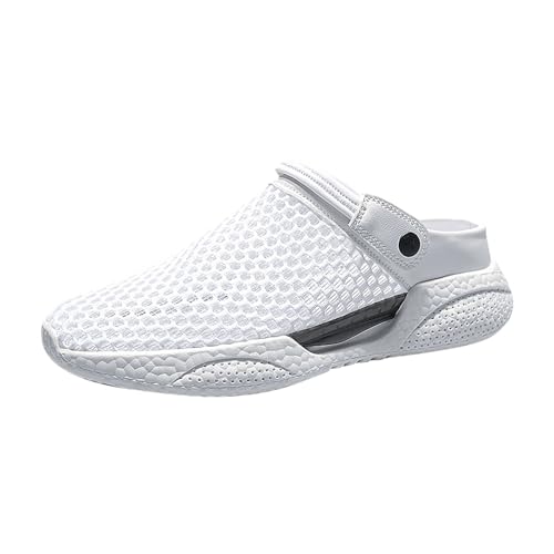 LOIJMK Herren Outdoor Freizeitschuhe Mesh Schuhe rutschfeste atmungsaktive Sport Wanderschuhe Reise Wanderschuhe Herren Schuhe 46 Rot (White, 41) von LOIJMK