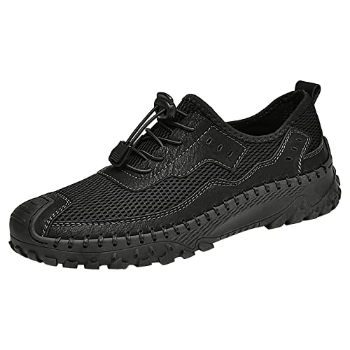 LOIJMK Herren Outdoor Sport Schuhe Für Außenhandel Casual Anti Slip Wanderschuhe Atmungsaktive Mesh männer Schuhe Herren Schuhe Mokassins 44 (Black, 45) von LOIJMK