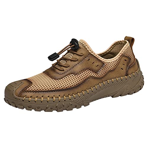 LOIJMK Herren Outdoor Sport Schuhe Für Außenhandel Casual Anti Slip Wanderschuhe Atmungsaktive Mesh männer Schuhe Herren Schuhe Mokassins 44 (Khaki, 43) von LOIJMK