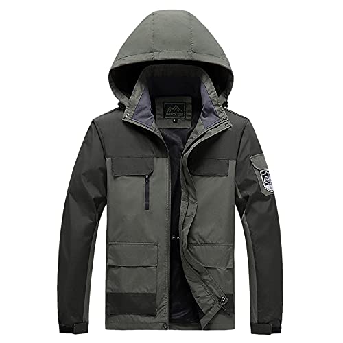 LOIJMK Herren Regenjacke Wasserdicht Fahrrad, Funky Regenmantel Herren Atmungsaktiv Outdoorjacke Mode Wanderjacke Mantel Trendy Kapuzenjacke Regenparka Softshelljacke Funktionsjacke Outerwear von LOIJMK