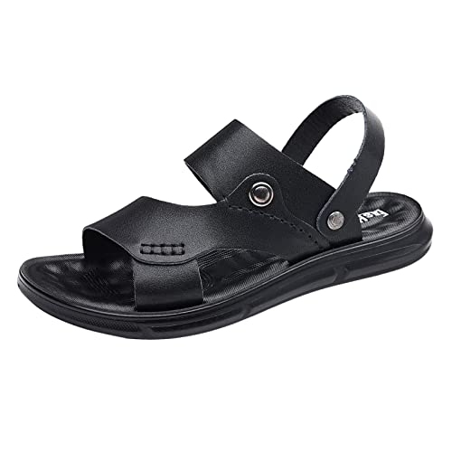 Herren Sport Sandalen Athletic Summer Beach Slides Schuhe Outdoor Wandern Tanga Flip Flops Sandalen Schuhe Herren Blau (Black, 42) von LOIJMK