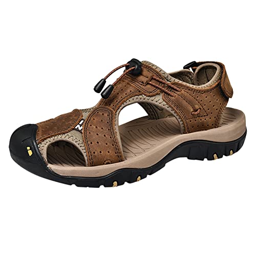 Herren Sport Sandalen Sommer Strand Slides Schuhe Outdoor Wandern Tanga Flip Flops Sandalen Watschuhe Schuhe Herren Walking (Brown, 42) von LOIJMK