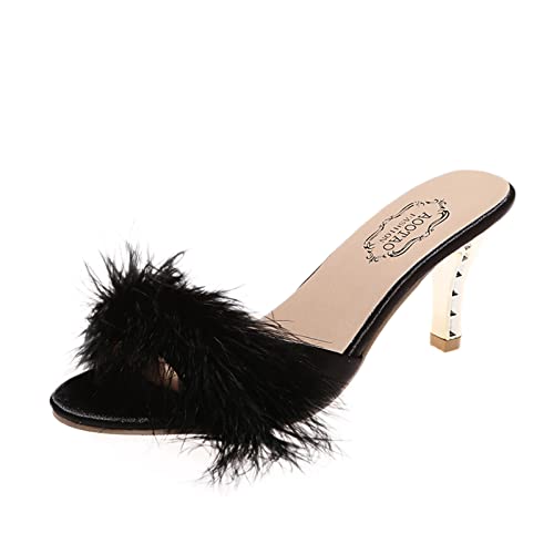 LOIJMK High Heels Sandaletten Damen Stiletto, Pumps Damen Sandalen Plüsch Dekoration Hausschuhe Mit Absatz Elegant Hoher Absatz Women Spitze Slippers Stöckelschuhe Partyschuhe Frauen Sandals LOIJMK High Heels Sandaletten Damen Stiletto, Pumps Damen Sandalen Plüsch Dekoration Hausschuhe Mit Absatz Elegant Hoher Absatz Women Spitze Slippers Stöckelschuhe Partyschuhe Frauen Sandals von LOIJMK