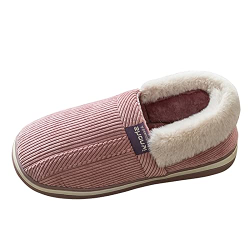 LOIJMK Hüttenschuhe Damen Warm Hausschuhe Damen Gefütterte Pantoletten Filzpantoffeln Hausschlappen Flauschige Slippers Schlappen Hauspantoffeln Winter Filzhausschuhe Gästehausschuhe Slip On Schuhe von LOIJMK