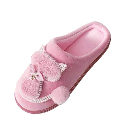 LOIJMK Katze Hausschuhe Damen Winter Plüsch Pantoffeln Damen Memory Foam Hausschlappen Filzpantoffeln Flauschige Pantoletten Schlappen Gefütterte Hauspantoffeln Hüttenschuhe Kawaii Weiche Slippers von LOIJMK