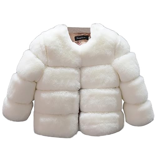 LOIJMK Kinder Kinderkleidung Spleißen Verdickter Kleiner und großer Kindermantel Mädchenmantel und Winter warme Baumwollkleidung Kinder Auto (White, 4-5 Years) von LOIJMK