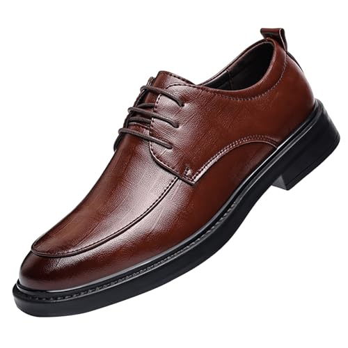 LOIJMK Lederschuhe Dicke Sohle Businessschuhe Herren Schwarz Bequem Oxford-Schuhe FrüHling Und Sommer Anzugschuhe Matt Outdoor Boots Freizeitschuhe Lederschuhe von LOIJMK