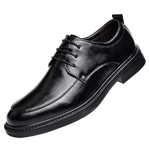 LOIJMK Lederschuhe Dicke Sohle Businessschuhe Herren Schwarz Bequem Oxford-Schuhe FrüHling Und Sommer Anzugschuhe Matt Outdoor Boots Freizeitschuhe Lederschuhe von LOIJMK
