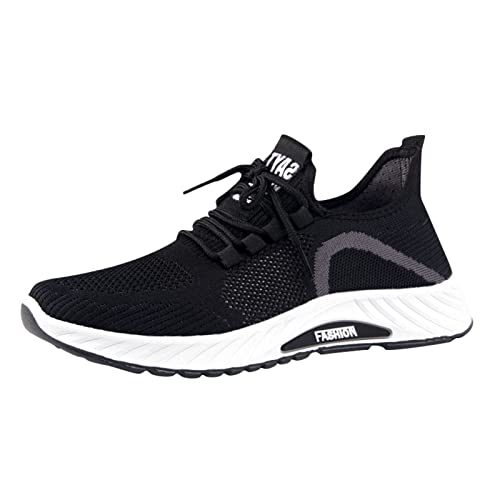 LOIJMK Männer Flache Mesh Weiche Sohle Lässige Stoffschuhe Weiche Sohle Runde Zehe Atmungsaktive Mode Herren Freizeitschuhe Schuhe Herren Original (Black, 40) von LOIJMK