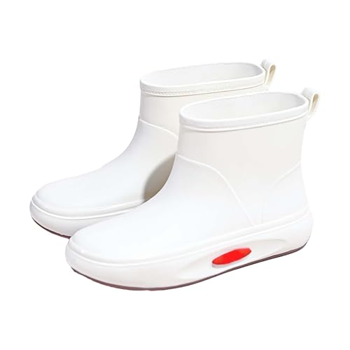 LOIJMK Regenstiefel Damen Wasserdicht Gummistiefel Regenschuhe Halbhoch Stiefeletten Ankle Rain Boots Gummistiefeletten Arbeitsstiefel Gartenschuhe Berufsschuhe Schlupfstiefel Garten Stiefel von LOIJMK