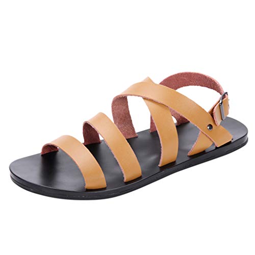 LOIJMK Sandalen Herren Sommer, Flache Freizeitschuhe für Männer, Rutschfeste Strandschuhe Herren Römersandalen Atmungsaktiv Trekkingsandalen Herrensandalen Outdoor Wandersandalen Men Sandals von LOIJMK