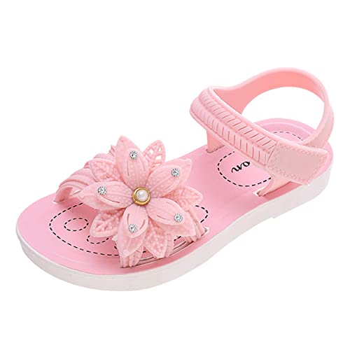 LOIJMK Sandalen Kinder Mädchen Glitzer, Strandschuhe Prinzessin Schuhe Flach Sommerschuhe Glitzer Schuhe Boho Bequem Sandaletten Sandals Mit Strass Rutschfest Glitzerschuhe Für Mädchen Gr.26-36 von LOIJMK