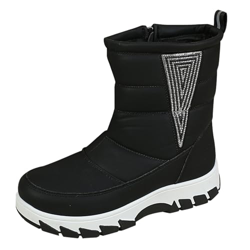 LOIJMK Schneestiefel Damen Gefüttert Winterstiefel Kurzstiefel Wasserdicht Stiefeletten Winterboots Thermostiefel Warm Winter Stiefel Schlupfstiefel Damenstiefel Ankle Boots Arbeitsschuhe Halbstiefel von LOIJMK