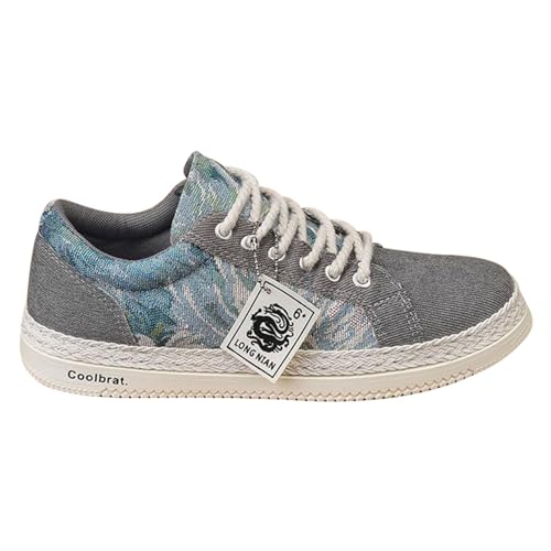 LOIJMK Segeltuchschuhe Freizeitschuhe Sommerschuhe Herren Dicke Sohle SchnüRung Bequem Mode Canvas-Schuhe FüR MäNner Slip On Bequem Freizeitschuhe Outdoor Boots Sommer von LOIJMK