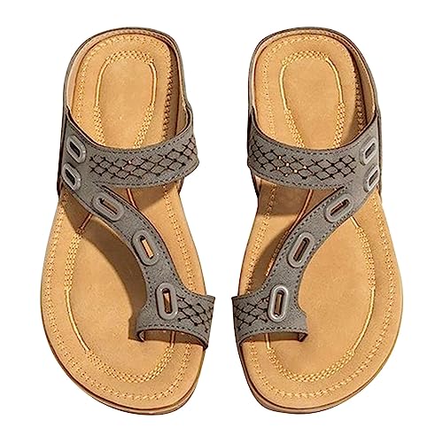 LOIJMK Sommerschuhe Damen Weichen Sohlen Strandsandalen, Flache Schuhe für Damen, Funky Zehentrenner Sandalen Damen Slippers Mode Strandschuhe Zehensandalen Damen Open Toe Hausschuhe Sandaletten von LOIJMK