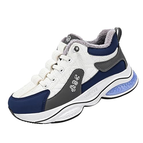 LOIJMK Sportschuhe Mädchen Jungen Turnschuhe Winterschuhe Kinder Gefütterte Warm Sneaker Outdoor Trekking Wanderschuhe rutschfeste Schnürschuhe Hallenschuhe Kinderschuhe Laufschuhe Fitnessschuhe von LOIJMK