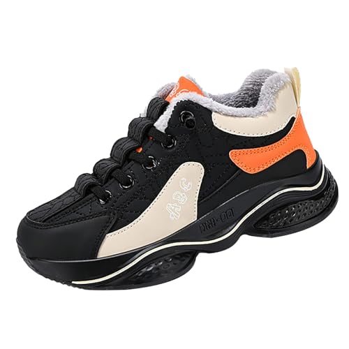 LOIJMK Sportschuhe Mädchen Jungen Turnschuhe Winterschuhe Kinder Gefütterte Warm Sneaker Outdoor Trekking Wanderschuhe rutschfeste Schnürschuhe Hallenschuhe Kinderschuhe Laufschuhe Fitnessschuhe von LOIJMK