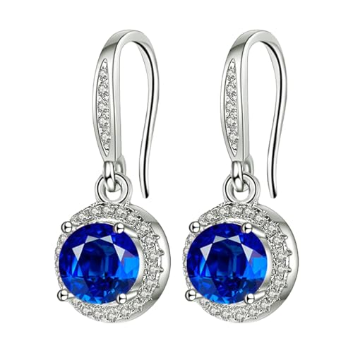 LOIJMK Stone Earhook Four Stone Round Bag Earrings Female Moissanite Is Known For Its Superior Refractive Index And Fiery Colors. The Earrings With Ohrringe Wikinger Horn (F, One Size) von LOIJMK