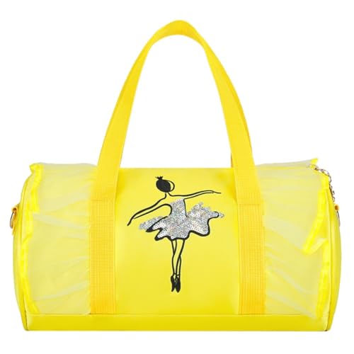 LOIJMK Süße Ballett-Tanztasche für, Tutu-Kleid, Tanztasche, personalisierte für Mädchen, Ballerina-Reisetasche Jogging Hosen Herren Mit Taschen (Yellow, One Size) von LOIJMK