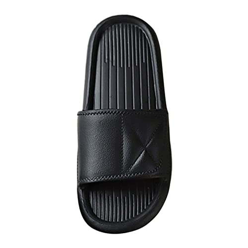 LOIJMK Summer Home Indoor Badezimmer Eva-Schaum-Hausschuhe mit weichen Sohlen für Herren Rom Schuhe Herren (Black, 41) von LOIJMK