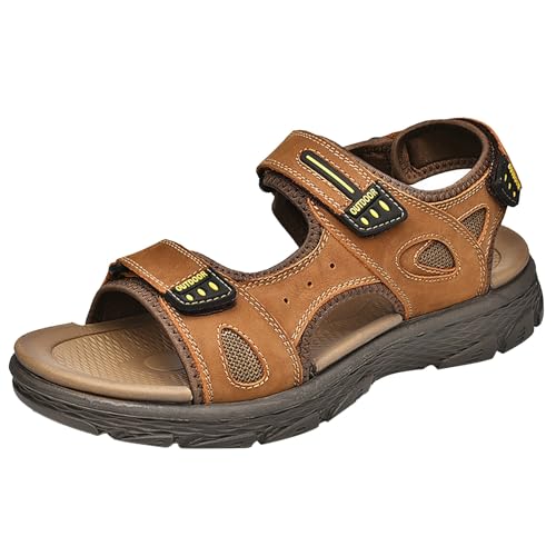 LOIJMK Wandernsandalen Herren Klassicher Vintage Sommersandaletten AushöHlen Offene Toe Sportsandalen FüR MäNner Weiche Bequeme RöMersandalen Plateau Sandals Outdoorsandalen von LOIJMK