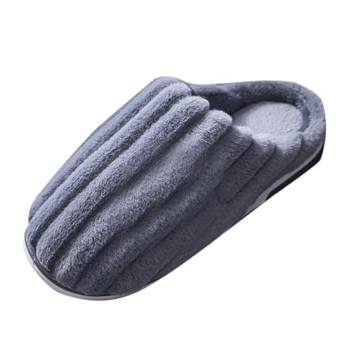 LOIJMK Warm Hausschuhe Herren Memory Foam Slippers Schlappen Plüsch Winter Pantoffeln Hüttenschuhe Gefütterte Hauspantoffeln Hausschlappen Kuschelig Pantoletten rutschfeste Puschen Filzpantoffeln von LOIJMK