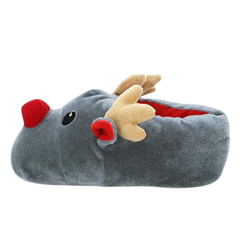 LOIJMK Warme Hausschuhe Damen Elch Weihnachten Hausschuhe Gefütterte Hüttenschuhe Tiere Hauspantoffeln Hausschlappen Plüsch Slippers Schlappen Memory Foam Pantoletten Winter Puschen Filzpantoffeln von LOIJMK