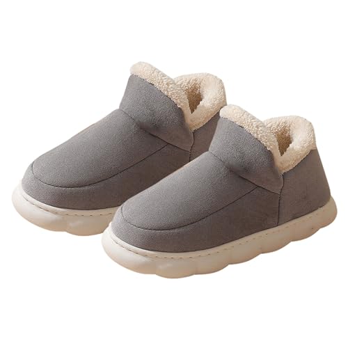 LOIJMK Warme Hausschuhe Damen Geschlossen Pantoffeln Hüttenschuhe Gefütterte Winterschuhe Winterboots Plüsch Hauspantoffeln Filzpantoffeln Memory Foam Hausschlappen Slippers Schlappen Pantoletten von LOIJMK