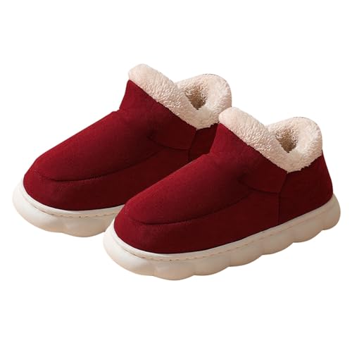 LOIJMK Warme Hausschuhe Damen Geschlossen Pantoffeln Hüttenschuhe Gefütterte Winterschuhe Winterboots Plüsch Hauspantoffeln Filzpantoffeln Memory Foam Hausschlappen Slippers Schlappen Pantoletten von LOIJMK