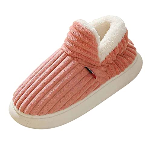 LOIJMK Warme Hausschuhe Damen Geschlossen Pantoffeln Hüttenschuhe Memory Foam Hausschlappen Plüsch Slippers Schlappen Gefütterte Winterschuhe Winterboots Pantoletten Hauspantoffeln Filzpantoffeln von LOIJMK