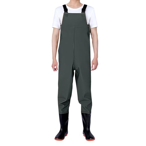 LOIJMK Wathose, Angelstiefel, Angelhose mit Hosenträgern, atmungsaktive Crosswater-Wathose Overall Kurz Herren (Green, 38) von LOIJMK