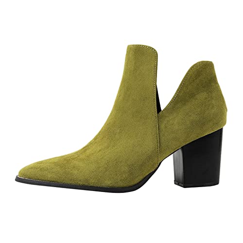 LOIJMK Westernstiefel Damen Kurzstiefel Vintage Cowboystiefel Motorrad Biker Ankle Boots Wildleder Stiefeletten Mit Absatz Damenstiefel Reitstiefel Gothic Stiefel Herbst Winter Arbeitsstiefel von LOIJMK