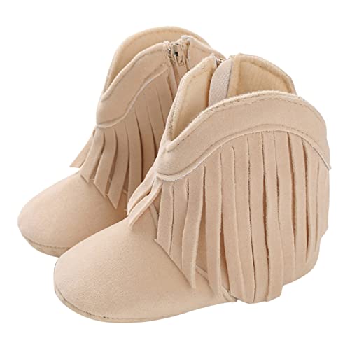 LOIJMK Winter Baby Stiefel und Mädchen Stiefeletten flacher rutschfest bequem einfarbig seitlicher Reißverschluss Quaste Leuchtschuhe Erwachsene (A, 19 Infant) von LOIJMK