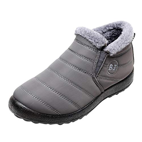LOIJMK Winterboots Damen Herren Winterschuhe Gefüttert Kurzstiefel Wasserdicht Schneeschuhe Rutschfest Arbeitsschuhe Wanderschuhe Trekkingschuhe Winter Boots Thermostiefel Stiefeletten Schlupfstiefel von LOIJMK